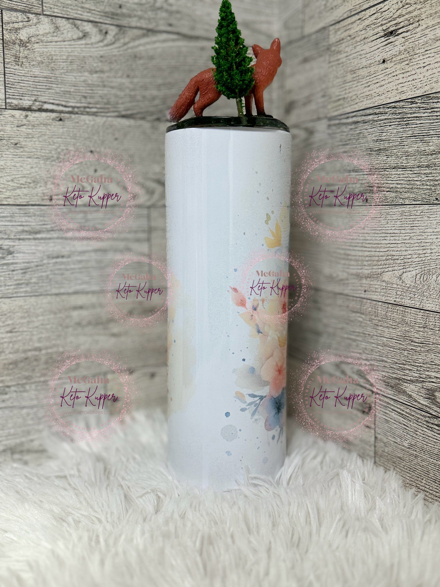 RTS 20 oz Skinny Straight Fox Tumbler with Custom Topper