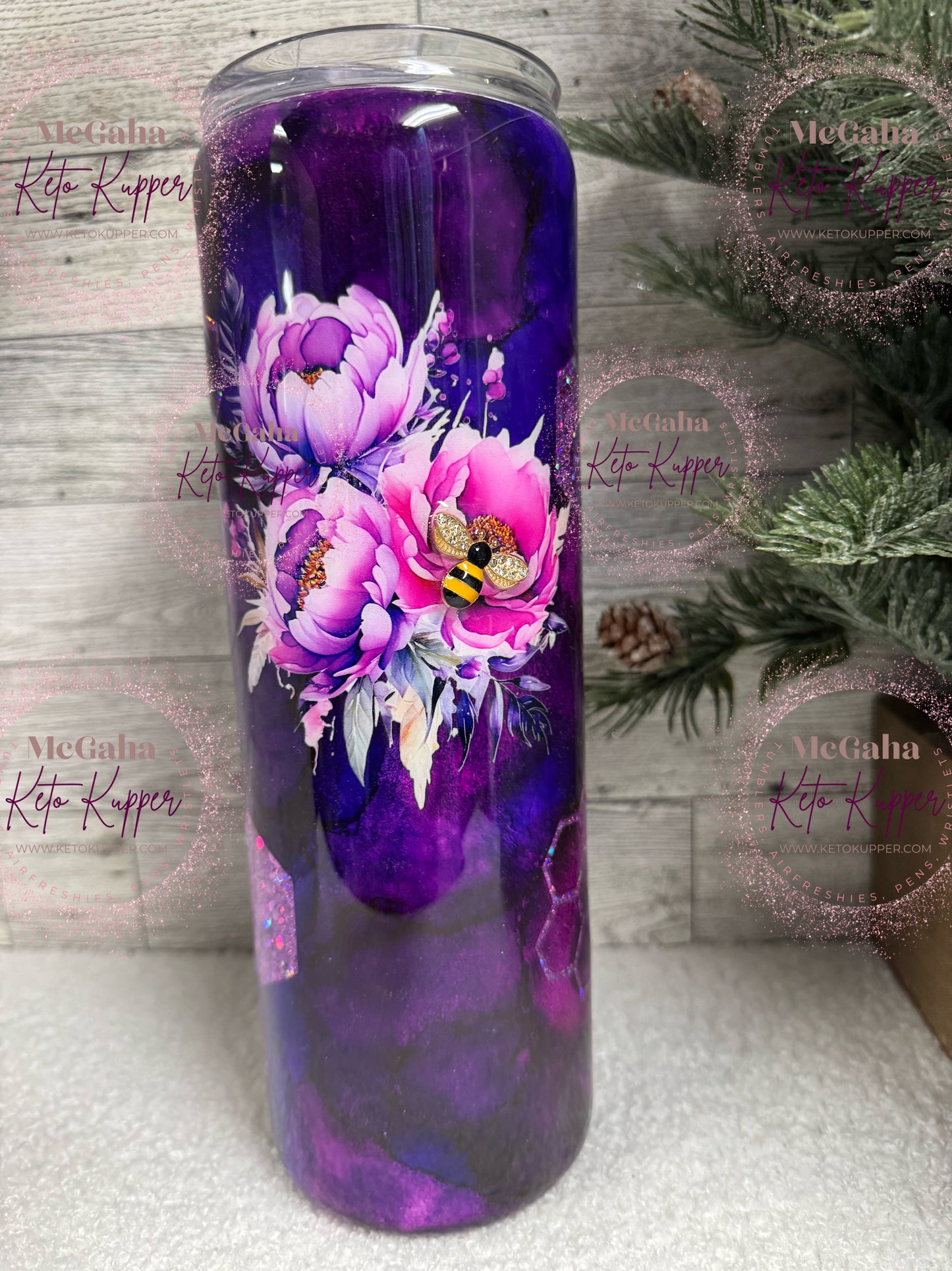 RTS 30oz Skinny Purple Bee Tumbler