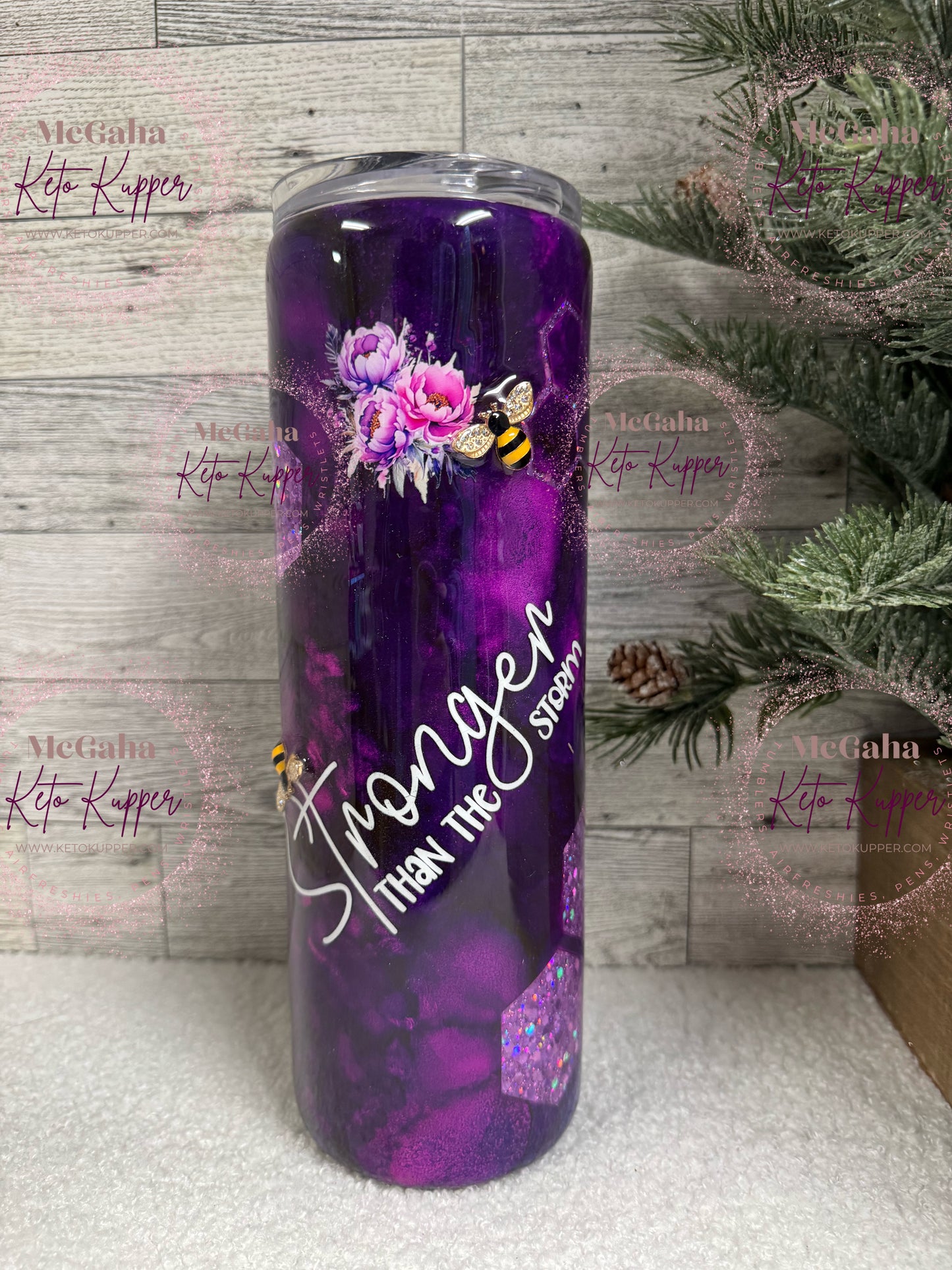 RTS 30oz Skinny Purple Bee Tumbler