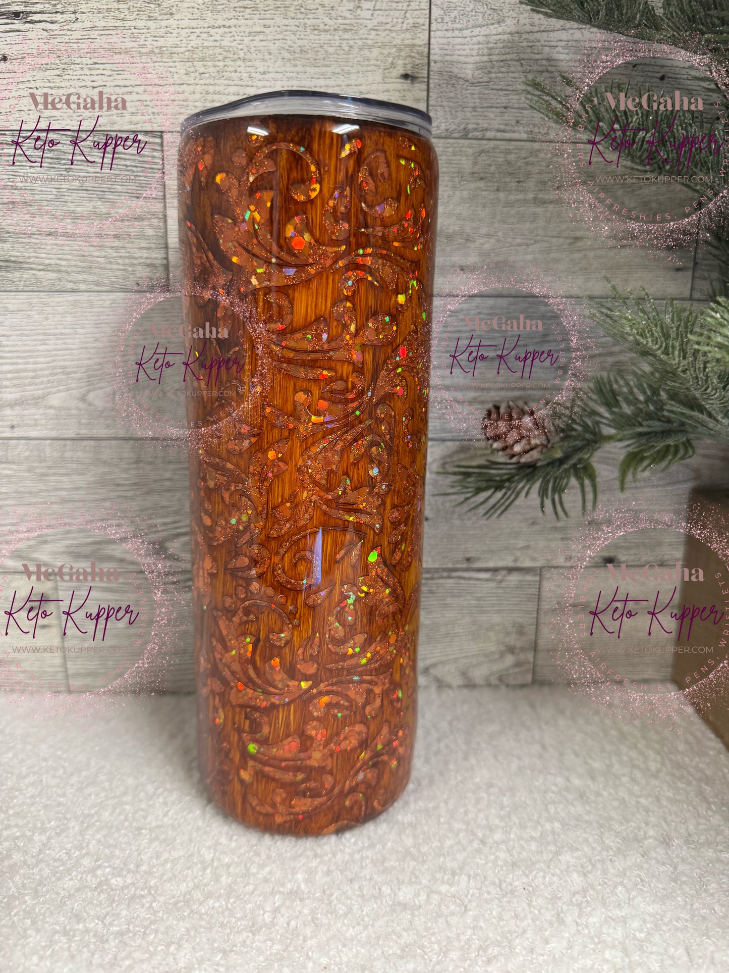 RTS 20oz Tooled Leather Tumbler