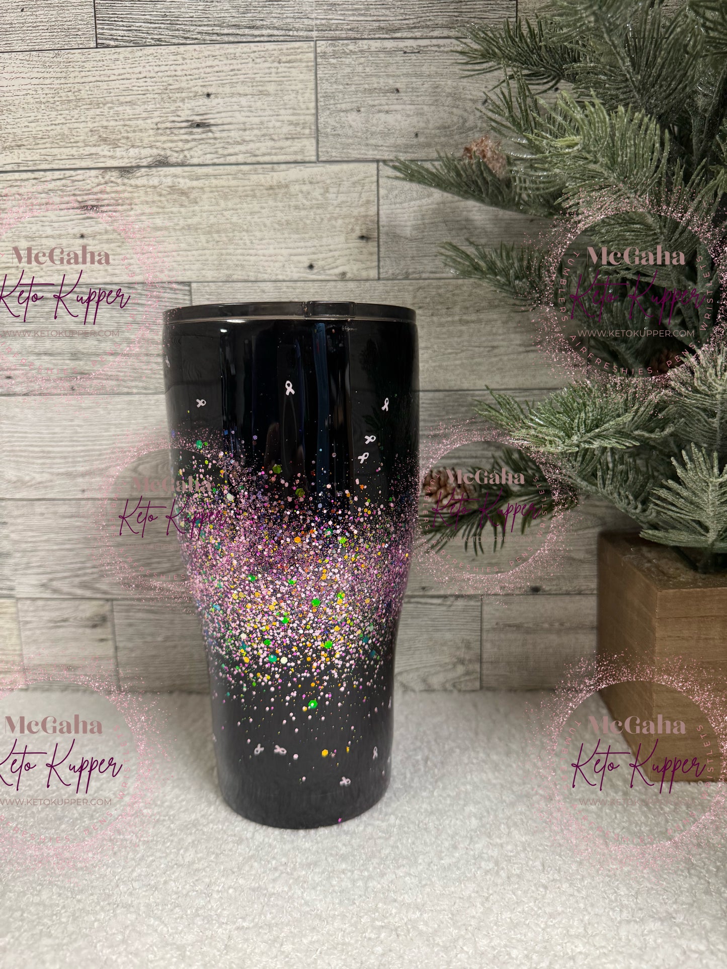 RTS 30oz Pink & Black Tumbler